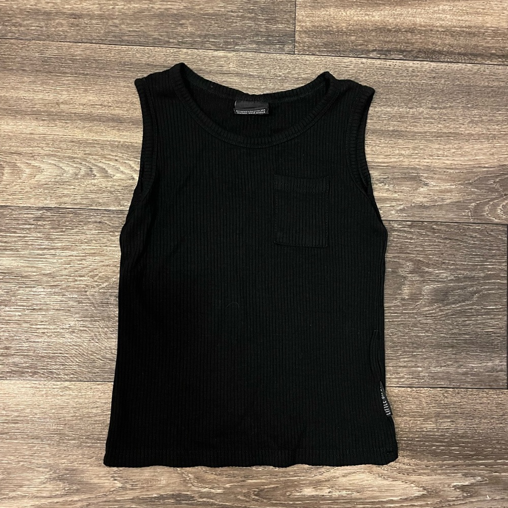 Little Bipsy Black ripped tank top 2T-3T